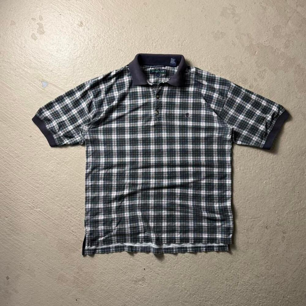 Vintage 90s Siegfried Men's L Plaid Checkered Polo